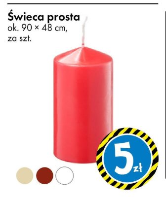 Świeca prosta ok. 90 × 48 cm różne kolory promocja w Tedi