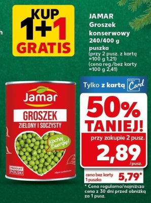 Groszek konserwowy Jamar 240/400 g puszka promocja w Kaufland