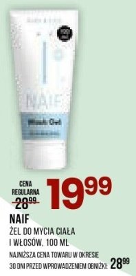 Żel do mycia ciała NAIF promocja w Drogerie Natura