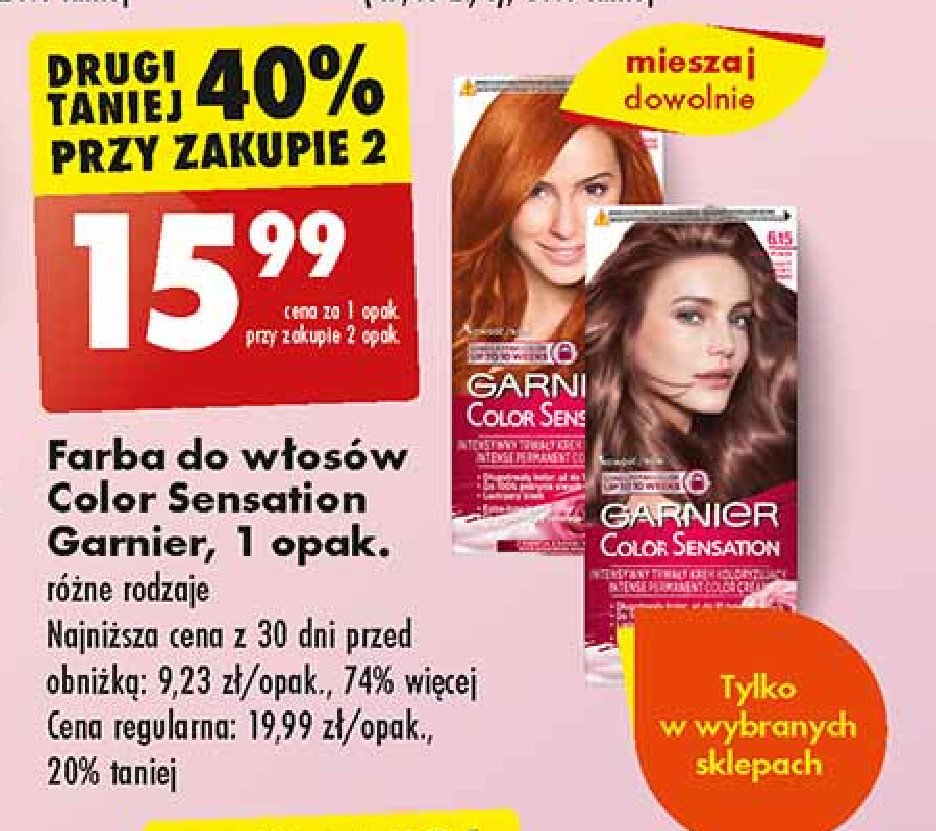 Farba do włosów jasny rubinowy brąz 6.15 Garnier color senstation promocja