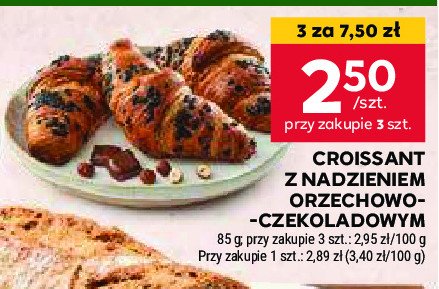 Croissant z nadzieniem orzechowo-czekoladowym promocja