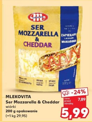Ser mozzarella & cheddar wiórki promocja w Kaufland