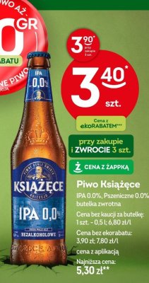 Piwo Książęce IPA 0,0% Pszeniczne 0,0% butelka zwrotna 0,5l promocja w Żabka