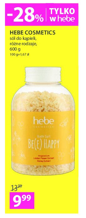 Sól do kąpieli bee happy Hebe cosmetics promocja