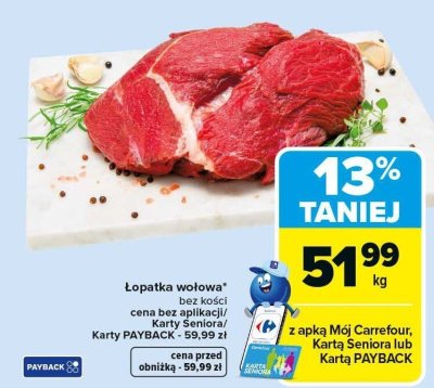 Łopatka wołowa promocja w Carrefour Market