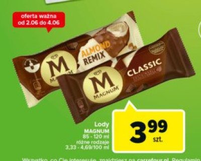 Lody almond remix Algida magnum promocja