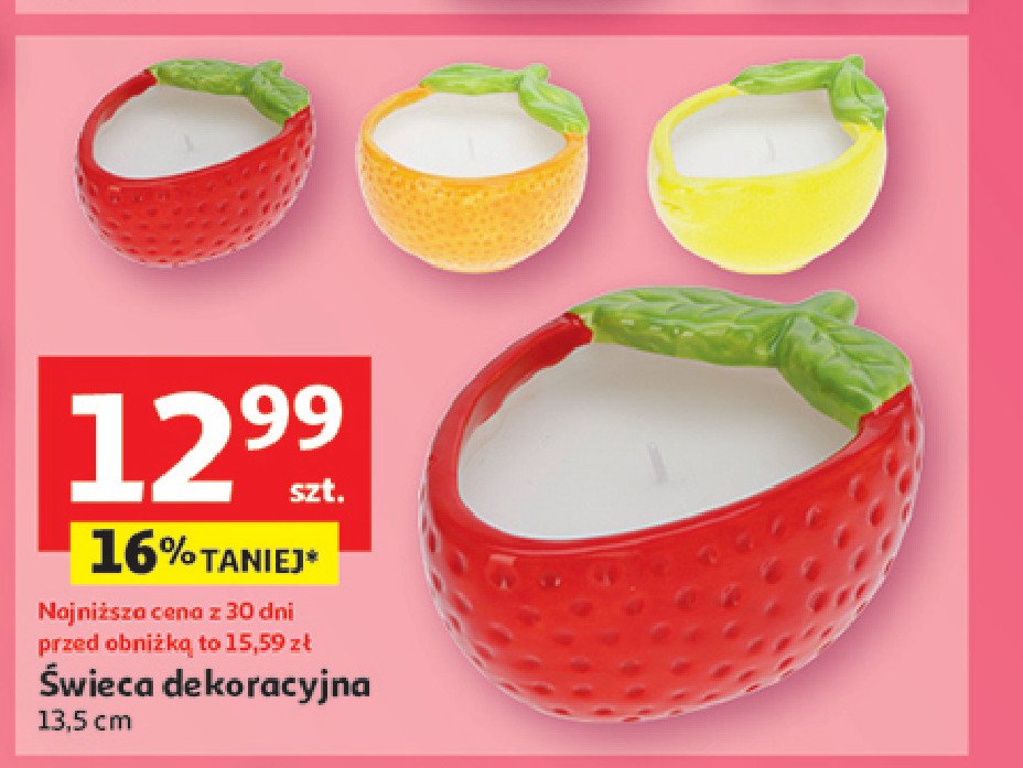 Świeca dekoracyjna 13.5 cm promocja w Auchan