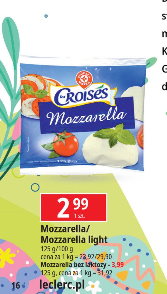 Mozzarella bez laktozy Wiodąca marka croises promocja