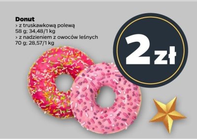 Donut z nadzieniem z owoców leśnych promocja w Netto