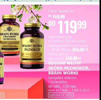 Brain works z bacomind i kurkumą SOLGAR promocja w Super-Pharm