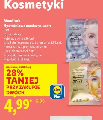 Hydrożelowa maska na twarz Mond'sub promocja w Lidl