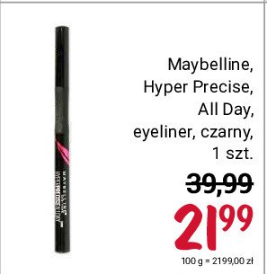 Eyeliner black Maybelline hyper precise allday promocja