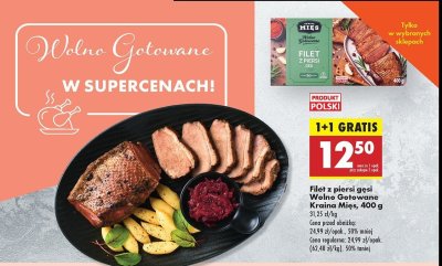 Filet z piersi g臋si ze sk贸r膮 wolno gotowane Kraina mi臋s promocja