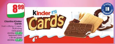 Ciastka Kinder Cards promocja w Dino