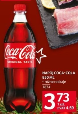 Napój Coca-Cola 850 ml różne rodzaje promocja w Selgros