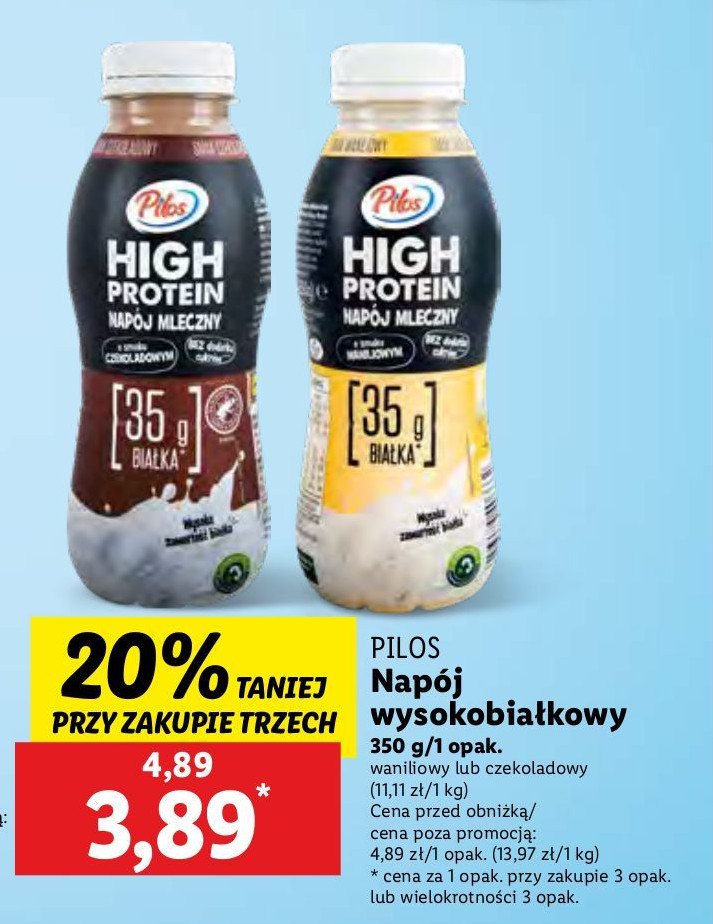 Napój czekoladowy PILOS HIGH PROTEIN promocja