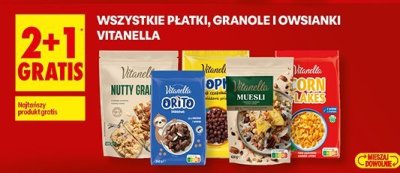 Płatki, granole i owsianki Vitanella promocja w Biedronka