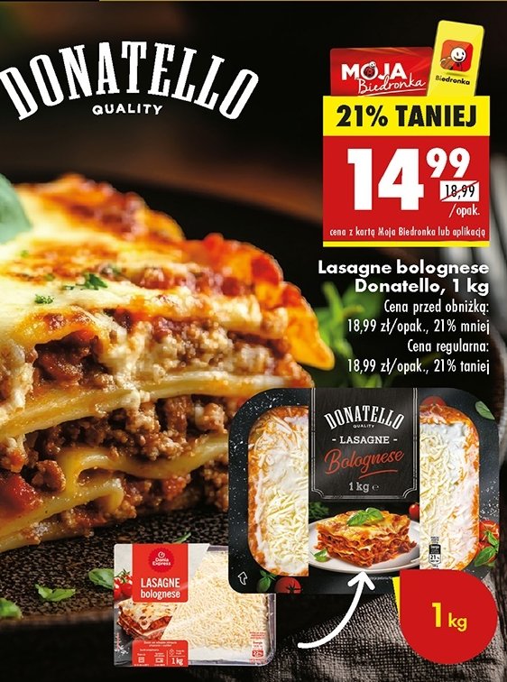 *lasagne bolognese Donatello promocja w Biedronka