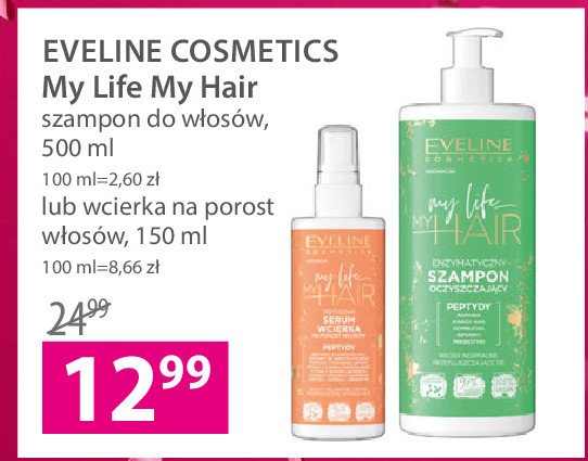 Enzymatyczny szampon do włosów peptydy EVELINE MY LIFE MY HAIR promocja