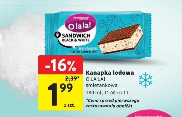 Kanapka black & white Intermarche o la la! promocja