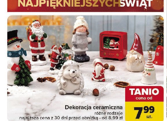 Mikołaj z choinką ceramiczny promocja w Carrefour