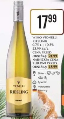 Wino Vionelli Riesling promocja w Dino