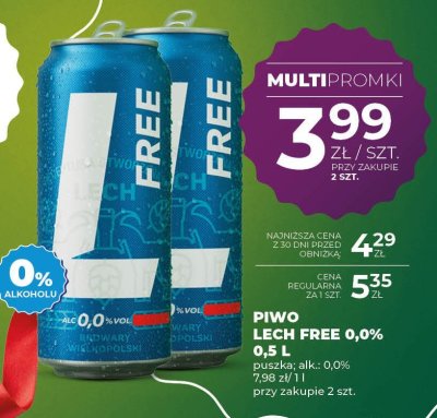 Piwo Lech Free 0,0% 0,5 L promocja w Duży Ben