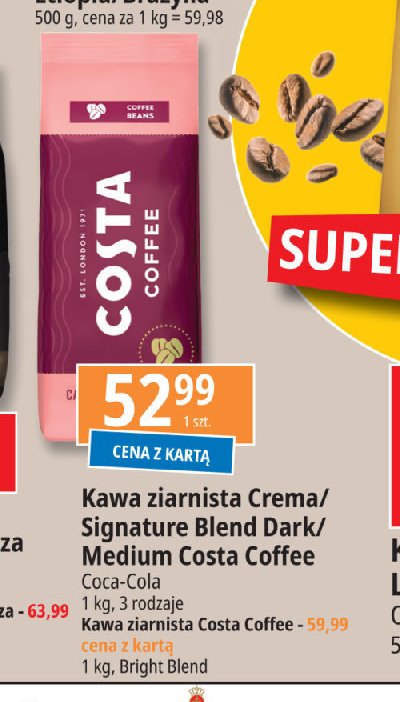 Kawa Costa coffee crema blend promocja w Leclerc