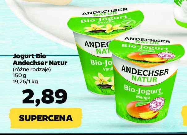 Jogurt bio wanilia ANDECHSER promocja