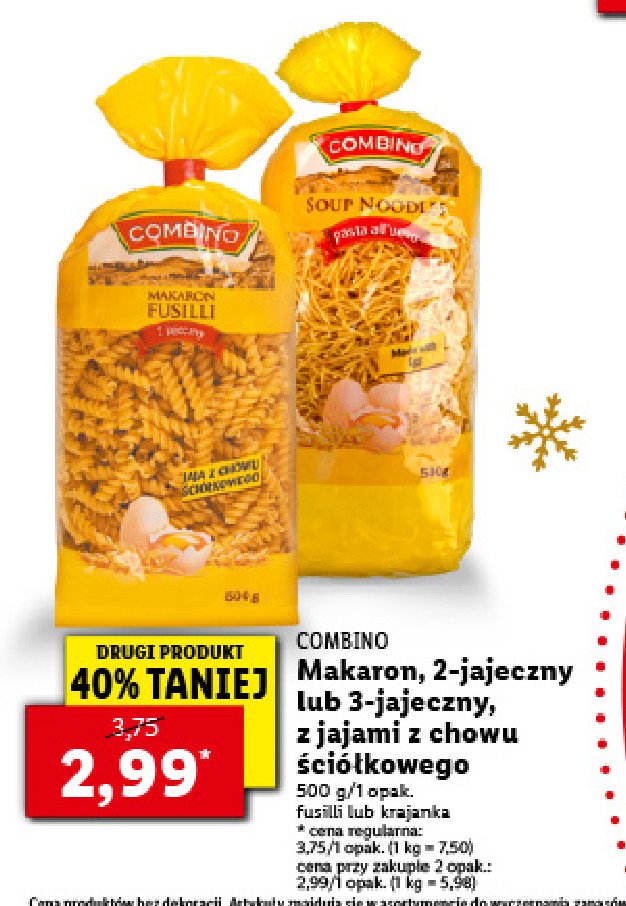 Makaron 2-jajeczny fusili Combino promocja w Prim Market