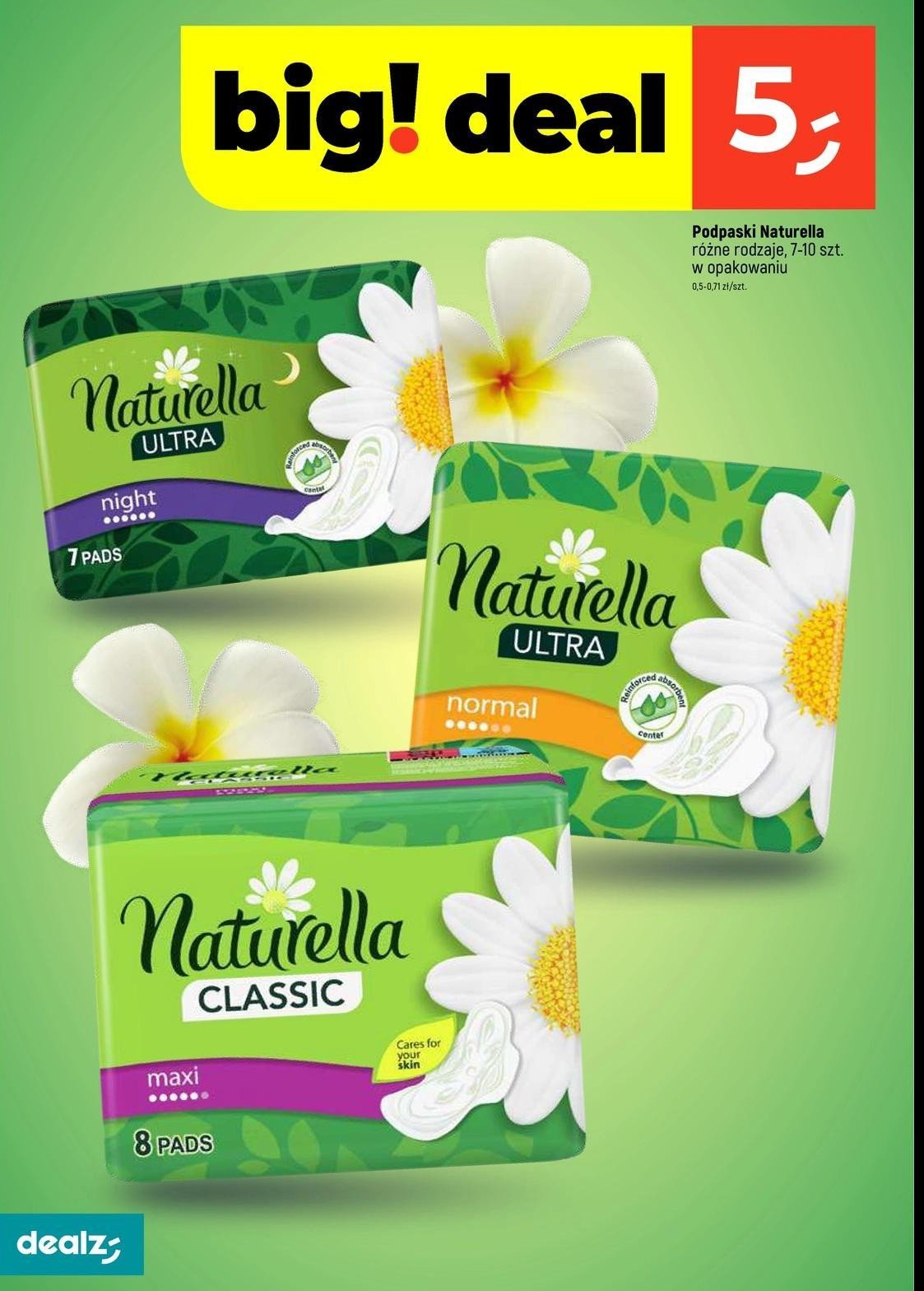 Podpaski higieniczne maxi Naturella classic promocja w Dealz