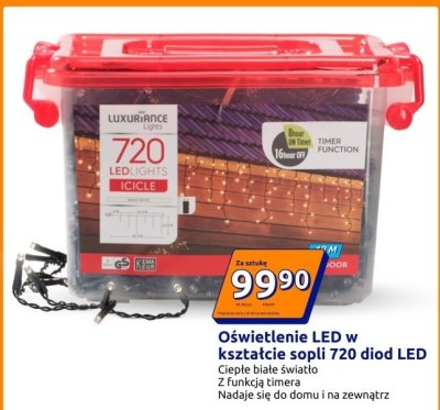 Oświetlenie LED w kształcie sopli 720 diod LED Luxuriance Lights promocja w Action