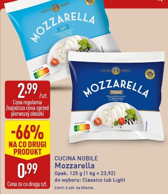 Ser Mozzarella Classico promocja w Aldi