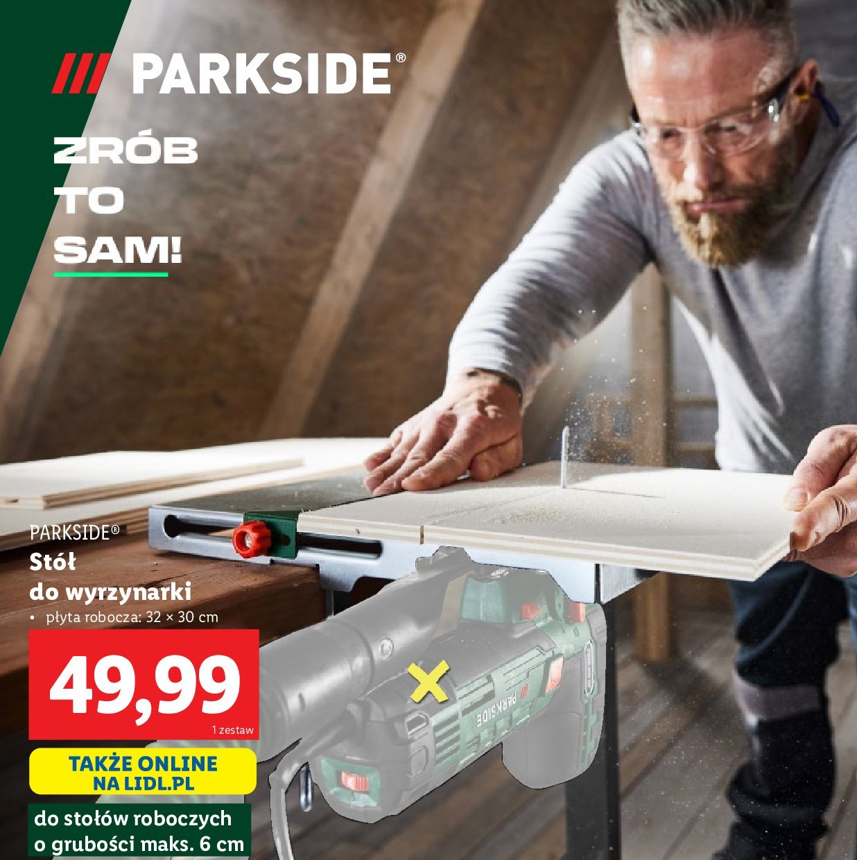St贸艂 do wyrzynarki Parkside promocja