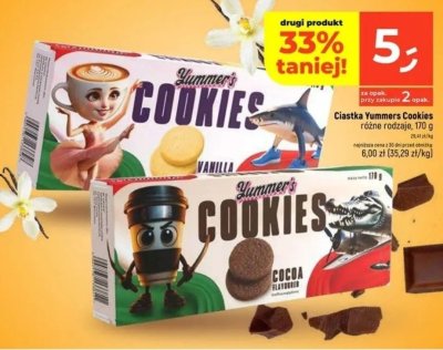 Ciastka Yummers Cookies różne rodzaje promocja w Dealz