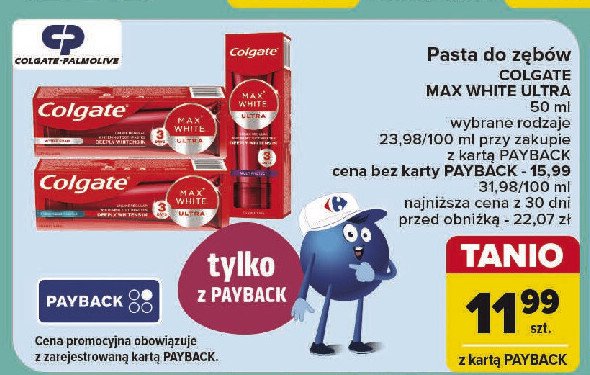 Pasta do zębów ultra active foam Colgate max white promocja