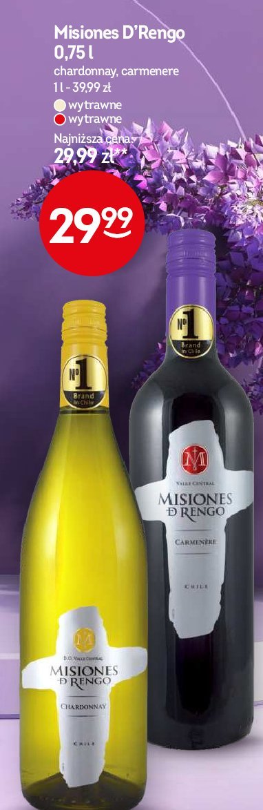 Wino Misiones de rengo carmenere promocja