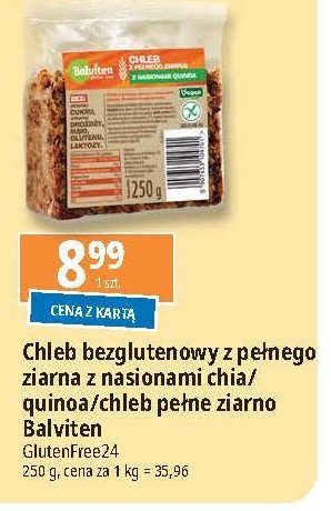 Chleb z pełnego ziarna klasyczny Balviten promocja