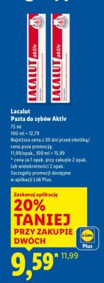 Pasta do zębów Lacalut Aktiv promocja w Lidl