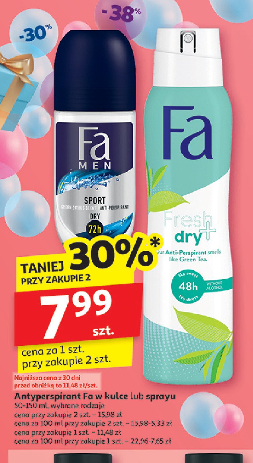 Dezodorant green tea Fa fresh & dry promocja w Auchan