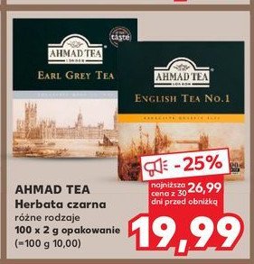 Herbata ekspresowa z zawieszką Ahmad tea london earl grey promocja