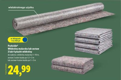 Włóknina malarska lub zestaw 2 lub 4 płacht włókniny promocja w Lidl