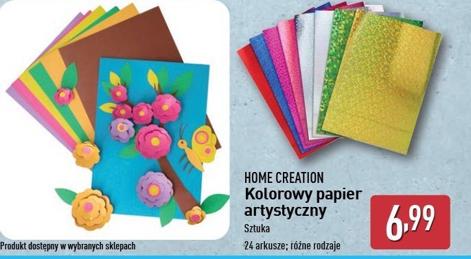 Papier kolorowy 24 arkusze Home creation promocja