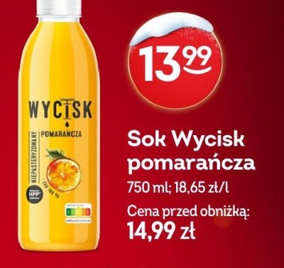 Sok Wycisk pomarańcza 750ml promocja w Żabka