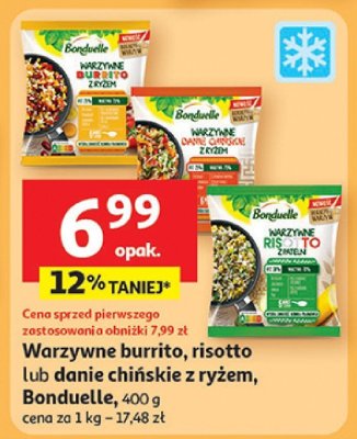 Warzywne burrito, risotto lub danie chińskie z ryżem Bonduelle 400 g promocja w Auchan