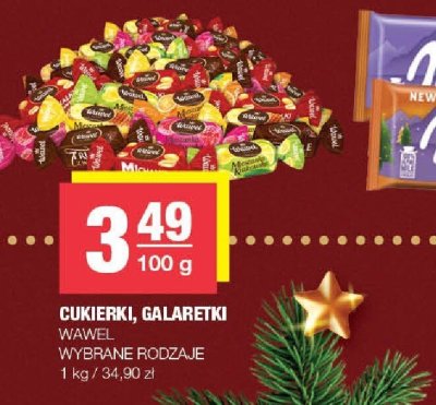 Cukierki galaretki Wawel wybrane rodzaje promocja w SPAR