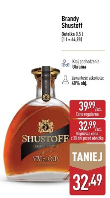 Brandy Shustoff V.V.S.O.P. promocja w Aldi