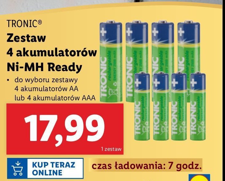 Akumulatorki nimh aa 2500 mah 1.2 v Tronic promocja