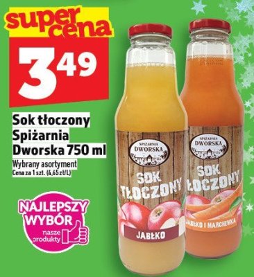 Sok tłoczony Spižarnia Dworska jabłko/jabłko i rabarbar 750ml promocja w TOPAZ