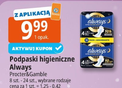 Podpaski higieniczne Always Procter&Gamble promocja w Leclerc